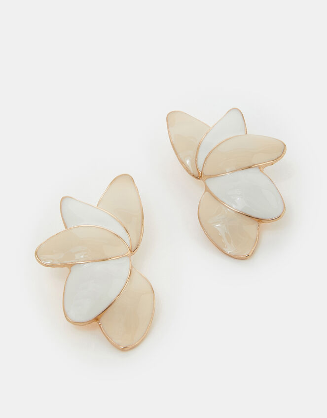 Enamel Petal Drop Earrings, , large