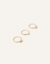 Beaded Rings Set of Three, Gold (GOLD), large