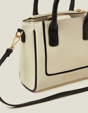 Two-Tone Faux Leather Handbag, , large