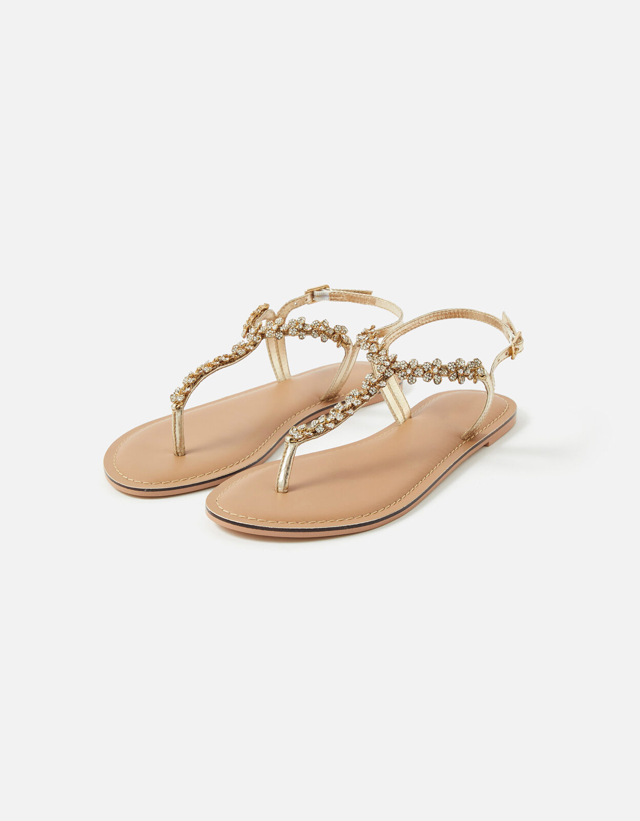 Gold shop embellished sandals