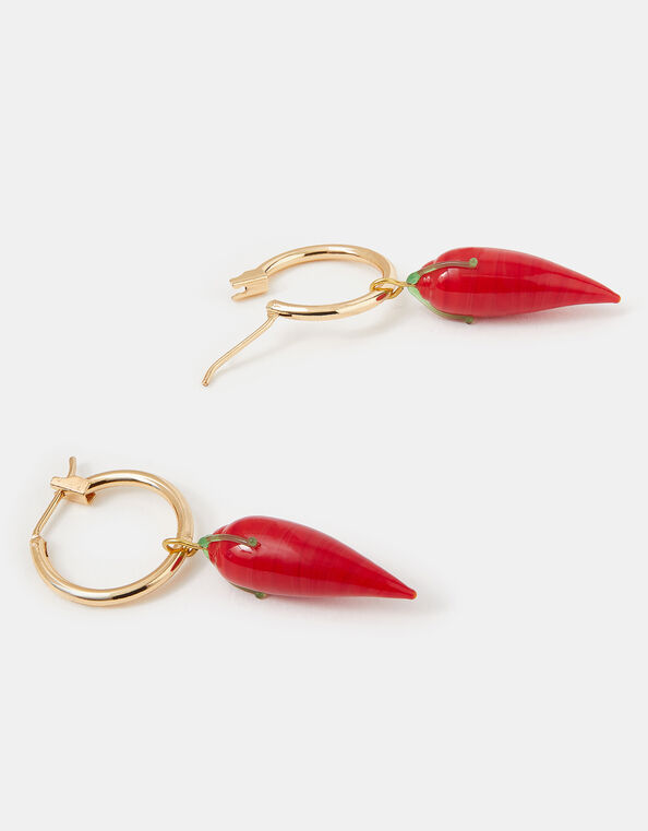 Chilli Charm Huggie Hoop Earrings, , large