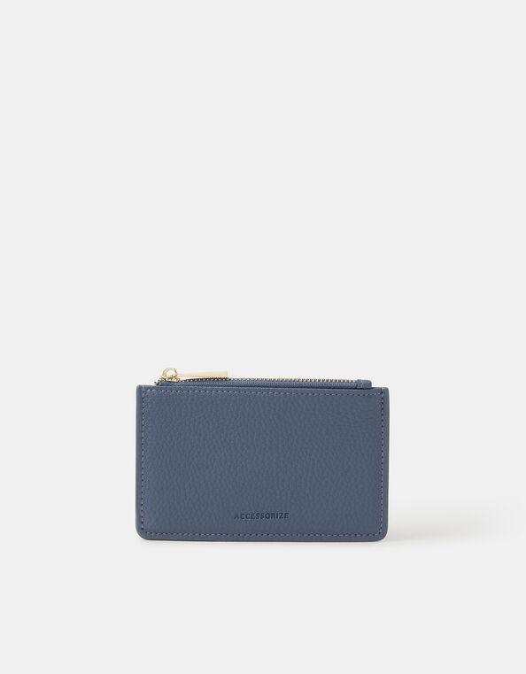 Plain Card Holder, Blue (BLUE), large