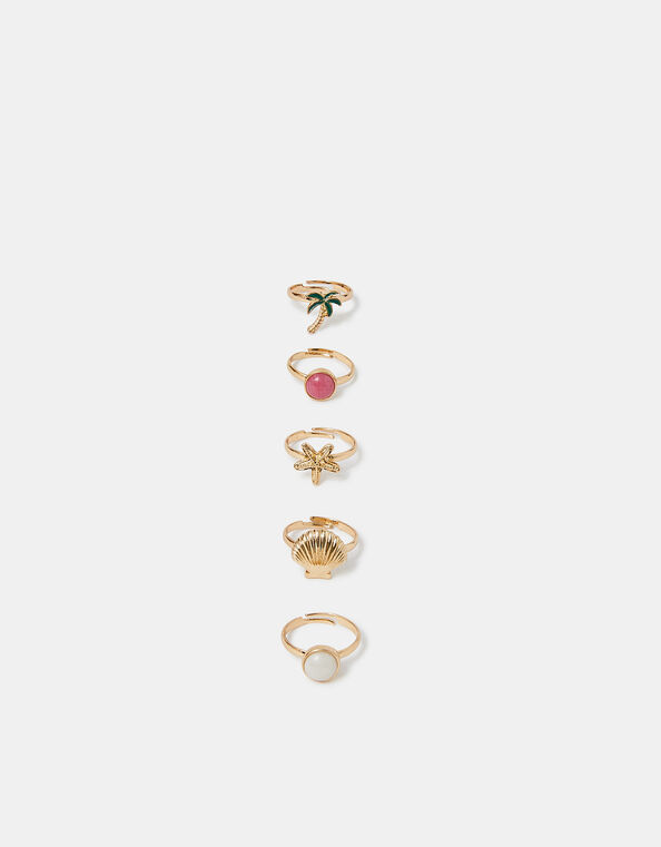 5-Pack Girls Beach Rings, , large