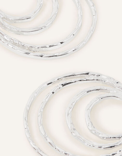 Textured Circles Statement Earrings, , large
