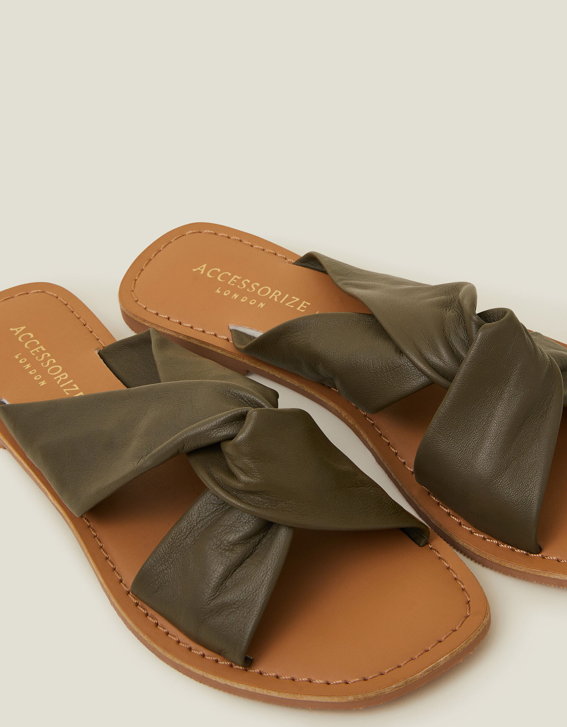 Leather knot sandals hot sale