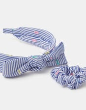 Girls Stripe Headband & Scrunchie Set, , large