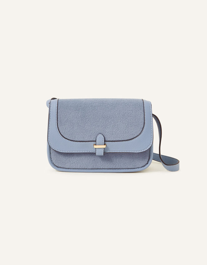 Felt Cross Body Bag, Blue (BLUE), large
