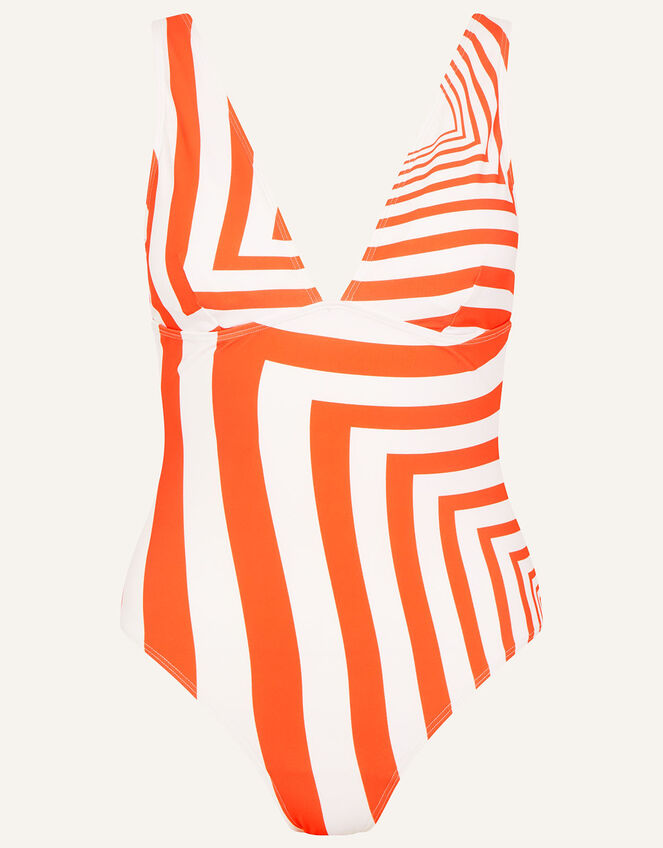 Optical Illusion Shaping Swimsuit, Orange (ORANGE), large