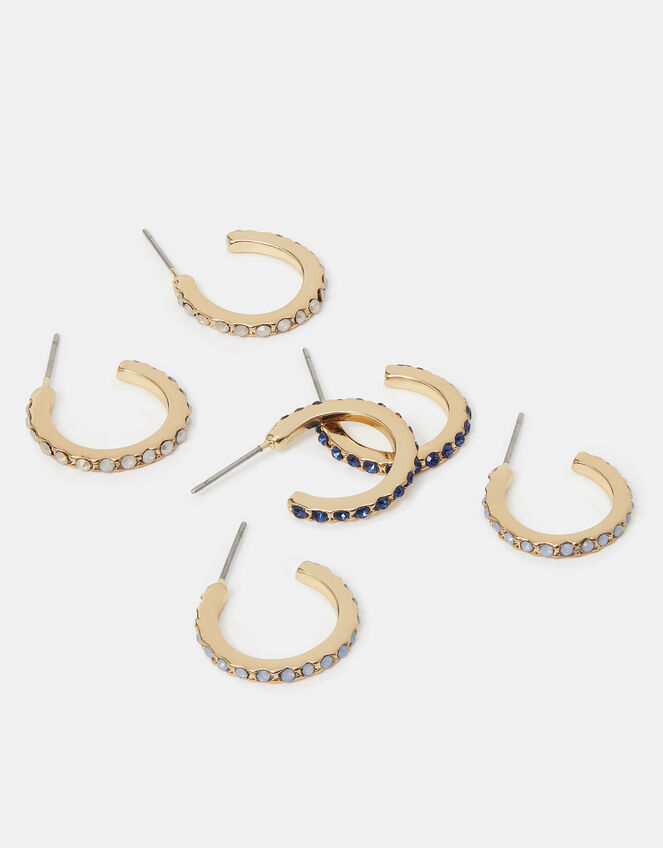 3-Pack Stone Hoop Earrings, , large