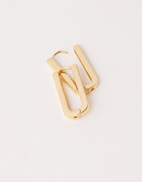 GoldPlated Rectangle Link Earrings Z for Accessorize Accessorize UK