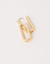 Gold-Plated Rectangle Link Earrings, , large