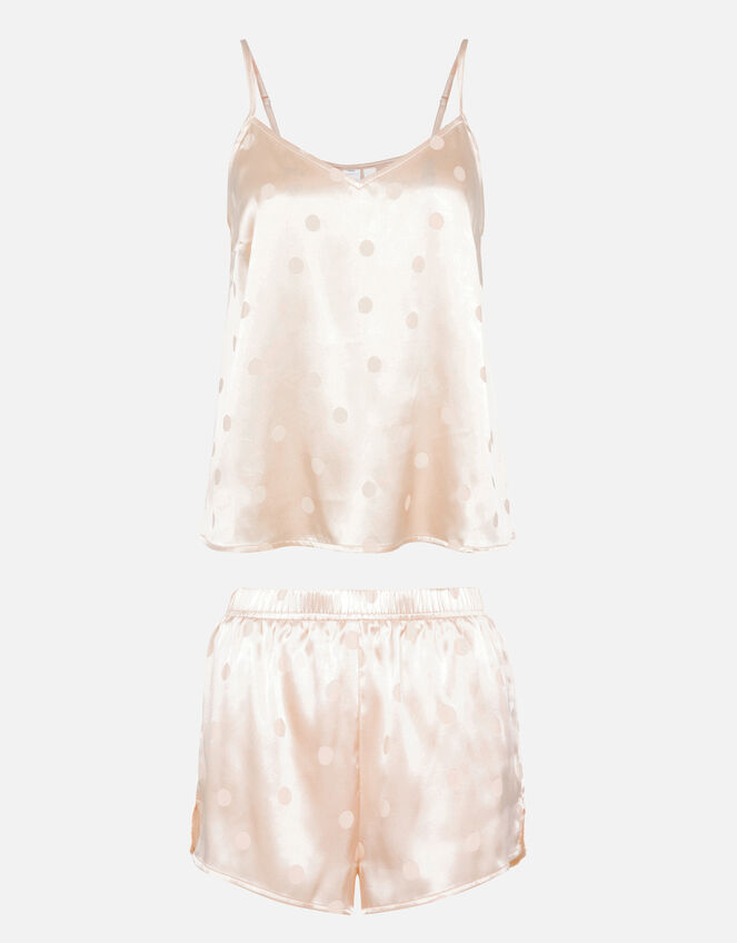 Spot Jacquard Pyjama Set, Nude (NUDE), large