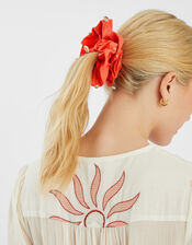 Shell Embellished Hair Scrunchie, , large