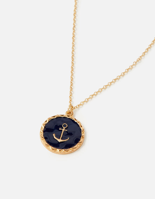 St Ives Anchor Necklace with Recycled Metal, , large
