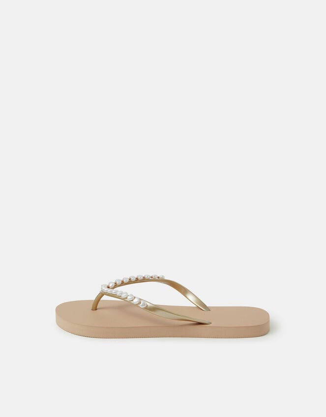Pearl Flip Flops, Gold (GOLD), large