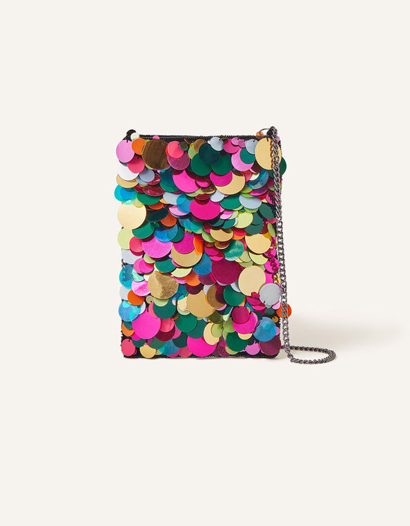 Sequin Phone Cross-Body Bag, , large