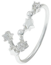 Sterling Silver Scorpio Constellation Ring, White (ST CRYSTAL), large