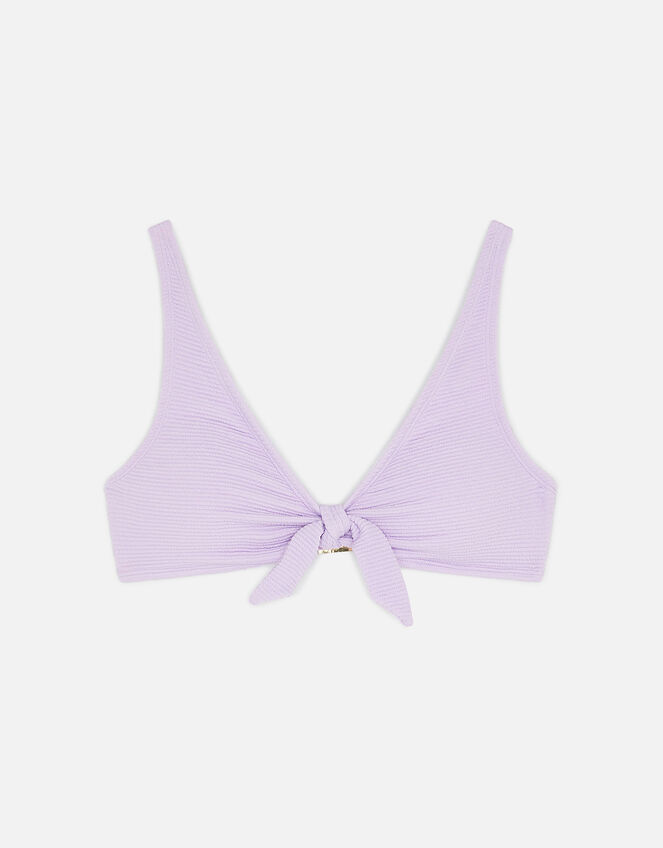 Crinkle Bunny Tie Bikini Top, Purple (LILAC), large