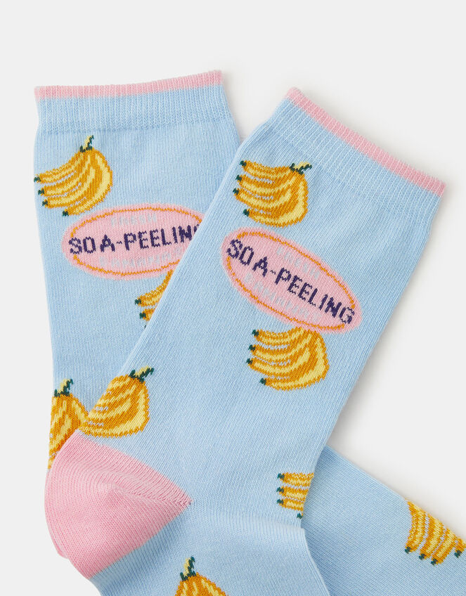 Banana Print Socks, , large