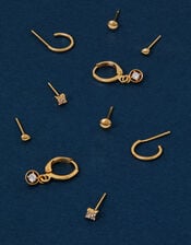 5-Pack 14ct Gold-Plated Earrings Set, , large