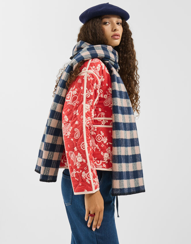 Checkered Blanket Scarf, , large