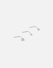 Stainless Steel Mixed Nose Studs Set of Three, , large