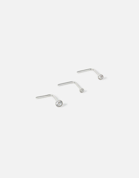 Surgical Steel Mixed Crystal Nose Stud Set, , large