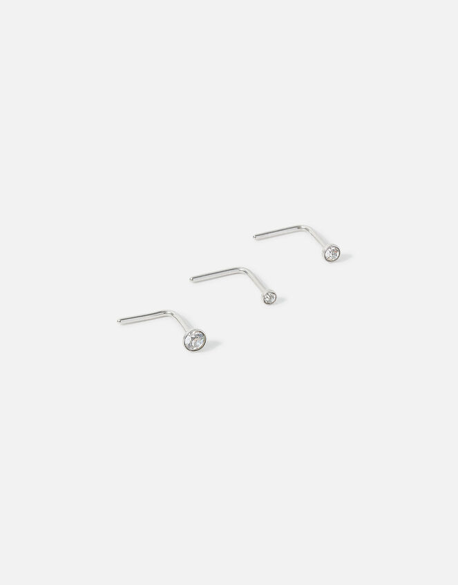Stainless Steel Mixed Nose Studs Set of Three, , large