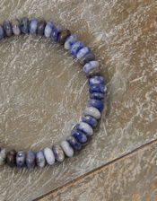 Semi-Precious Beaded Stone Bracelet, Blue (BLUE), large
