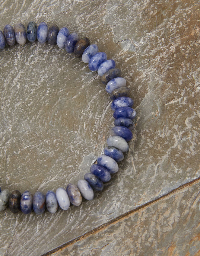 Semi-Precious Beaded Stone Bracelet, Blue (BLUE), large