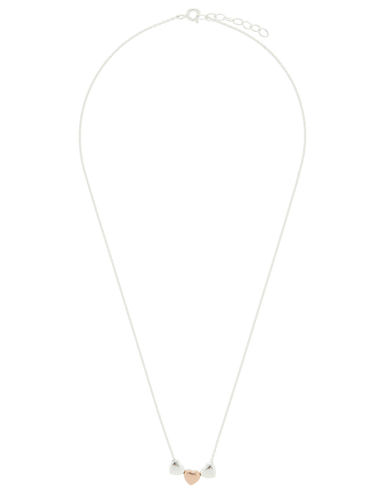 Sterling Silver Triple Heart Necklace