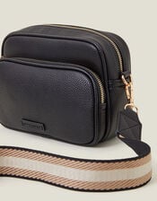 Dina Double Zip Crossbody Bag, Black (BLACK), large