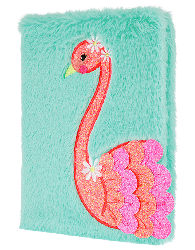 Flora Flamingo Fluffy Notebook, , large