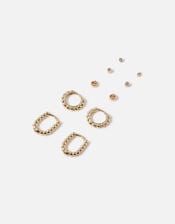 14ct Gold-Plated Sparkle Earrings 10 Pack, , large