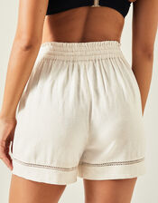High Waist Beach Shorts, Camel (BEIGE), large