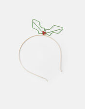 Wire Holly Sprig Headband, , large