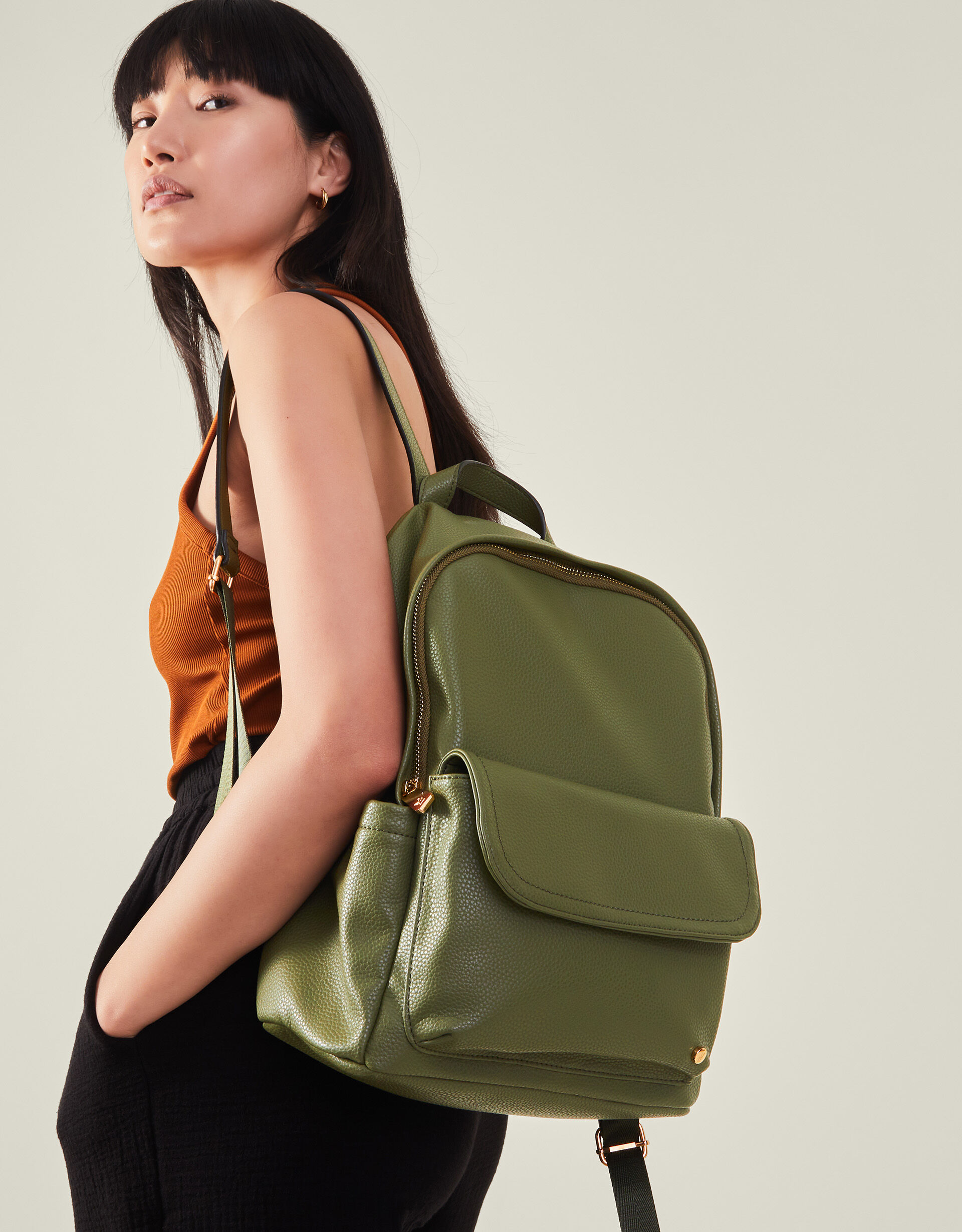 Front Flap Backpack Green 30 off selected lines Accessorize Global