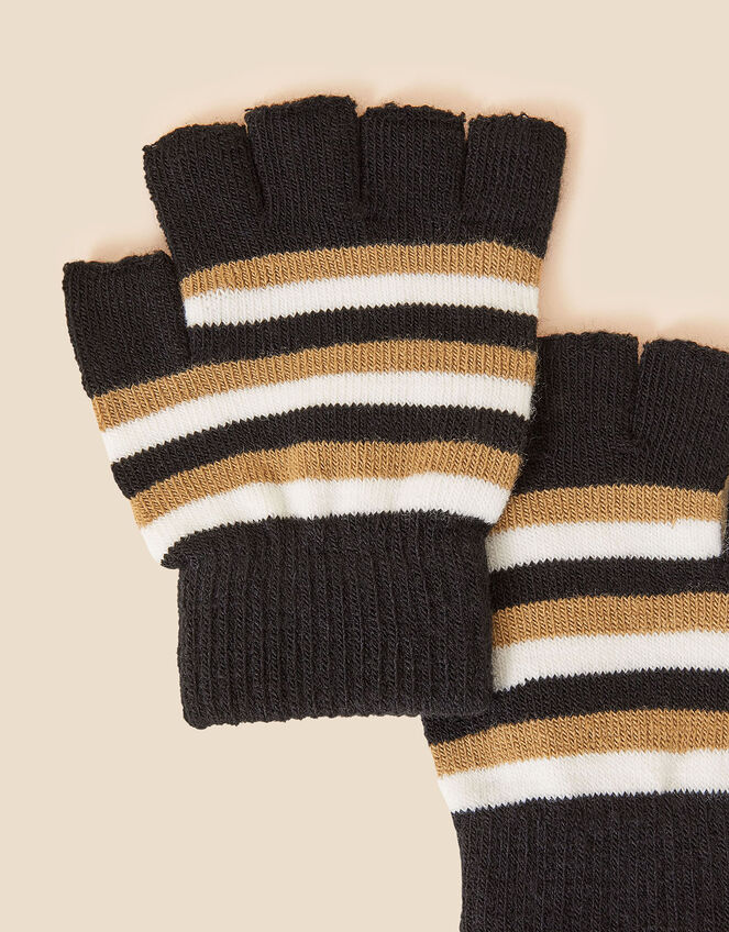 Stripe Fingerless Gloves, , large