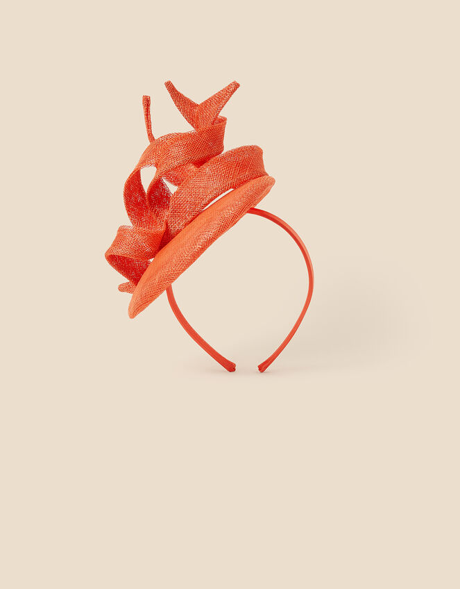 Twirl Sin Band Fascinator, Orange (ORANGE), large
