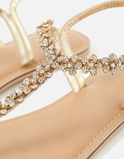 Flower Embellished Sandal, Gold (GOLD), large