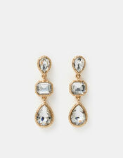 Triple Gemstone Drop Earrings, , large