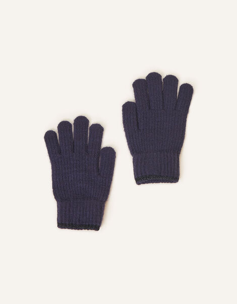 Sparkle Edge Gloves, Blue (NAVY), large