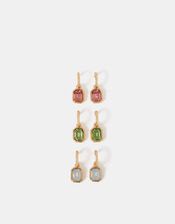 3-Pack Gem Drop Hoop Earrings, , large