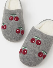 Cherry Mule Slippers, Grey (GREY), large