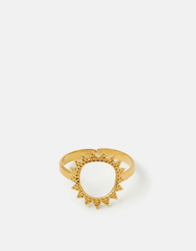 Stainless Steel Cut Out Sun Ring, Gold (GOLD), large