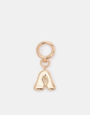 Bubble Initial Bag Charm, Gold (GOLD), large