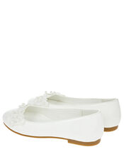 Patent Butterfly Embellished Ballet Flats, Natural (IVORY), large
