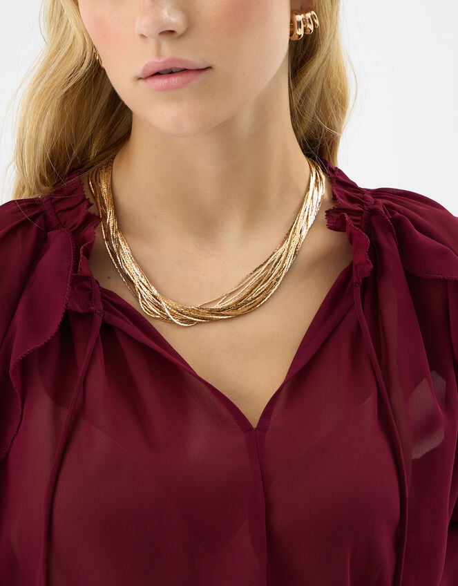 Slinky Layered Collar Necklace, , large