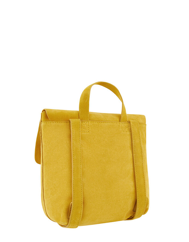 Maud Suede Backpack, Yellow (YELLOW), large