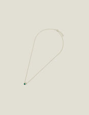 Sterling Silver Stone Pendant Necklace, , large